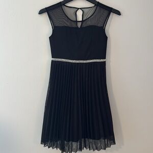 Black Party Dress Girls 12 Pleated Tulle Pearl Fancy Wedding Party Girly Pretty